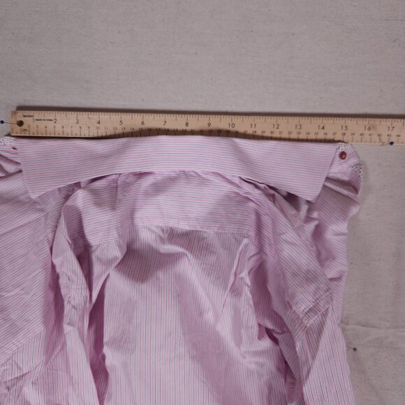 Hammer Made Button Shirt Mens Label 39/15.5 Long Sleeve Striped Pink Business - Picture 8 of 14